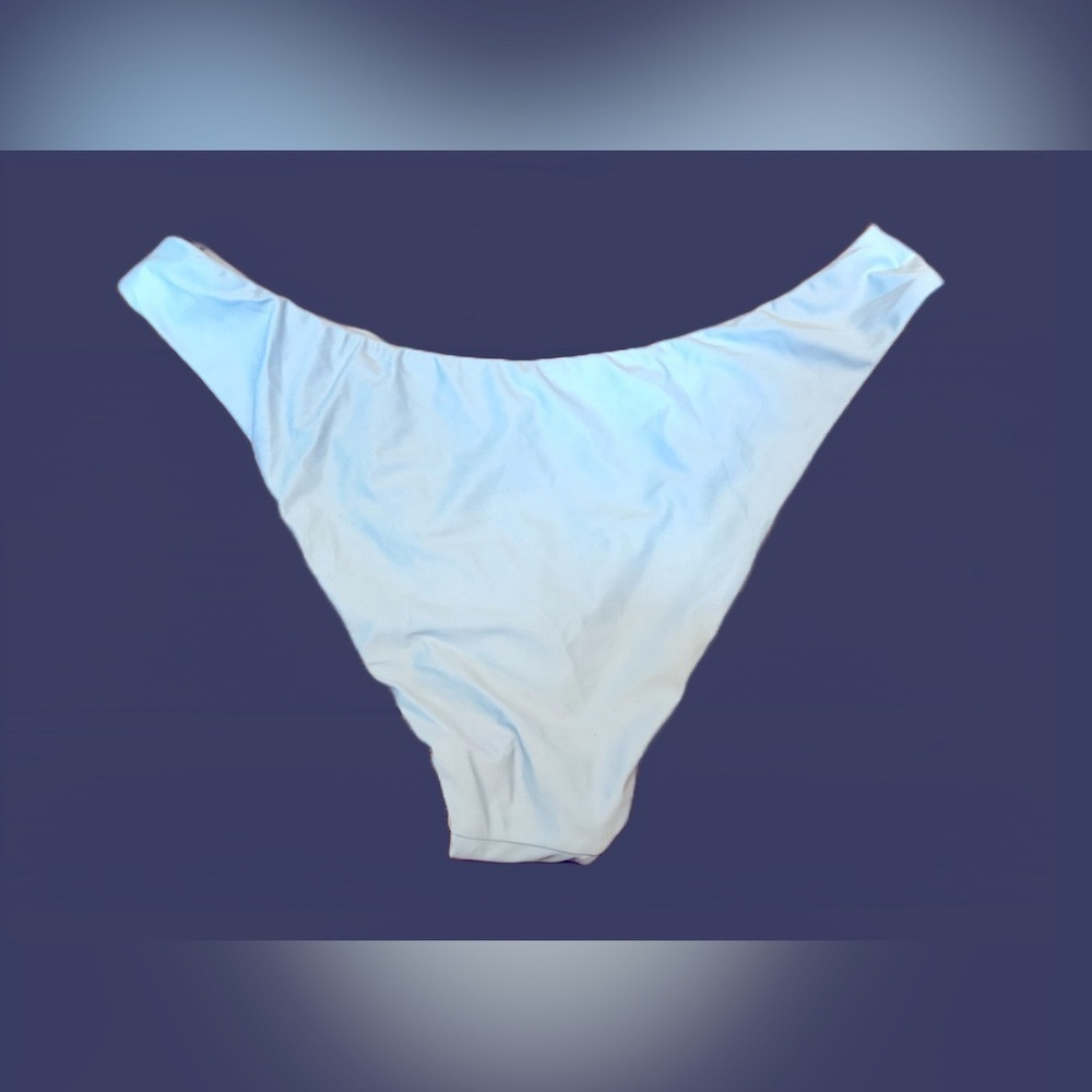 NWT J. Crew Blue Curved Waist Cheeky Bikini Bottom, Mid Rise, Sizes S & M - Picture 4 of 14